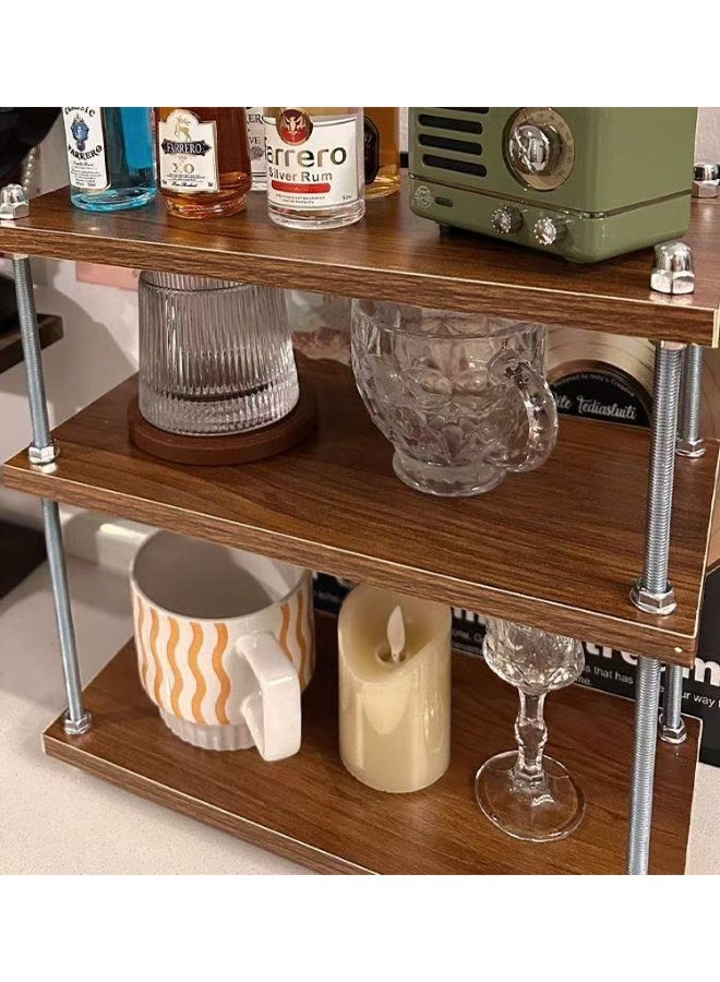 jisimu Coffee Station Organizer for Counter, Wood Coffee Pods Holder Storage Rack, Coffee and Tea Condiment Storage Organizer, Rustic Coffee Bar Decor for Coffee Accessories Organizer, 3-Tier - Image 4