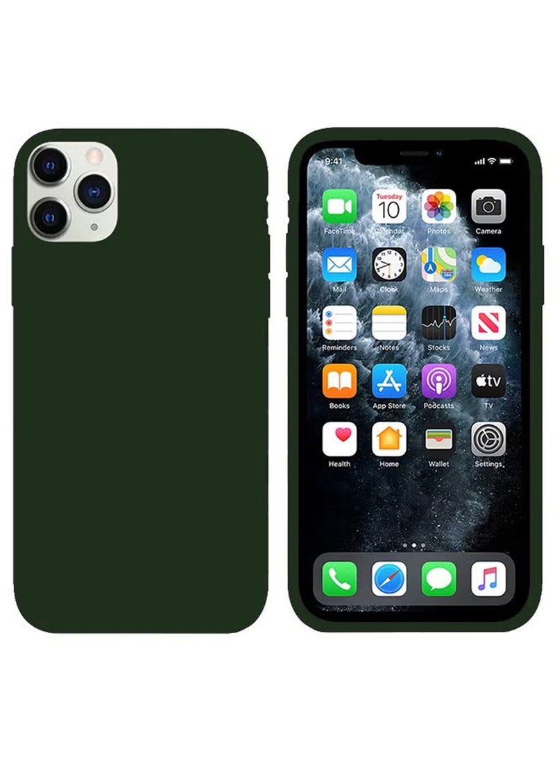 iPhone 11 Pro Max Case Thin Silicone Case Soft Silk Anti-Scratch Microfiber Lining Cool Protective Shockproof Phone Case Slim Thin Cover Green  - Image 3