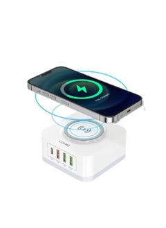 32W Wireless Charger, LDNIO 5-in-1 Multi-Device Wireless Charging Station, 15W Max Qi-Certified Wireless Charger & 20W USB-C Port Fast Charger Compatible with iPhone, iPad, AirPods, Samsung, Tablet