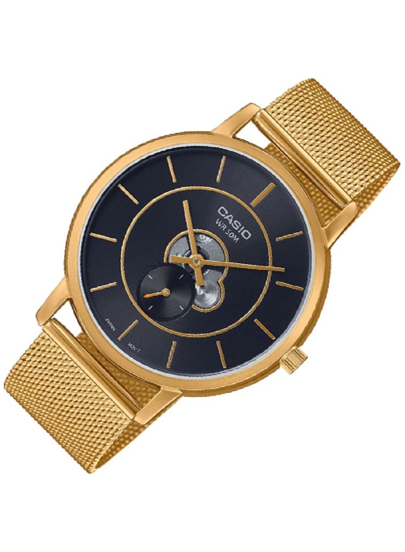 كاسيو ساعة كاسيو للرجال - انالوج بمينا داخلي، مينا اسود بسوار شبكي من الستانلس ستيل MTP-B130MG-1AVDF. - Image 2