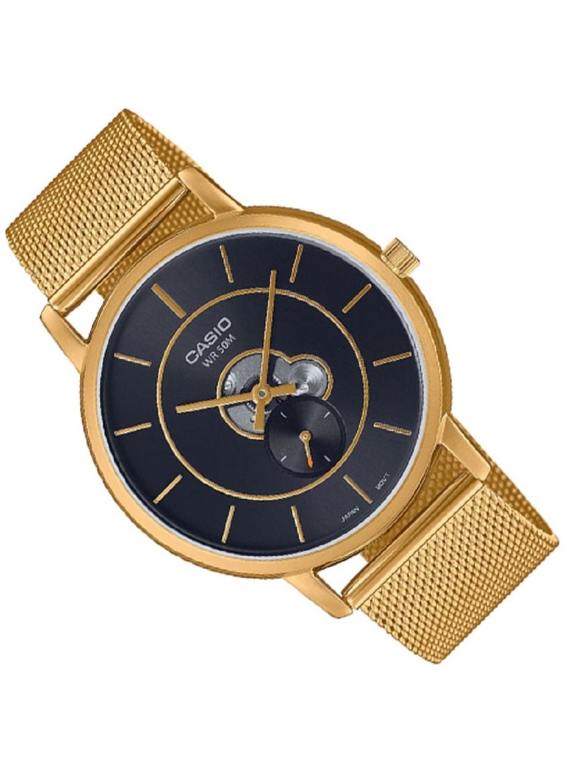 كاسيو ساعة كاسيو للرجال - انالوج بمينا داخلي، مينا اسود بسوار شبكي من الستانلس ستيل MTP-B130MG-1AVDF. - Image 3