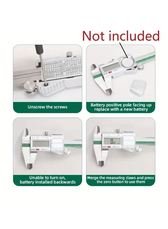 الفرجار الرقمي الأخضر الدقيق من الفولاذ المقاوم للصدأ مع عرض الكسور أداة القياس الصناعية - Image 5
