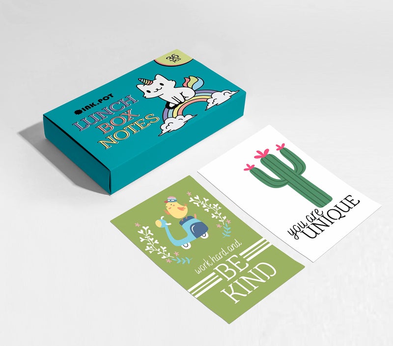 Inkdotpot 36 Cards Lunch Box Notes For Kids, Daily Inspirational Lines Happy Thoughts For Children, Students, Positive Affirmations Encouragement, Fun Lunch Notes (Motivational Theme) - Image 3