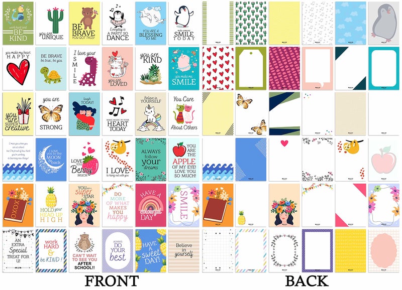 Inkdotpot 36 Cards Lunch Box Notes For Kids, Daily Inspirational Lines Happy Thoughts For Children, Students, Positive Affirmations Encouragement, Fun Lunch Notes (Motivational Theme) - Image 2