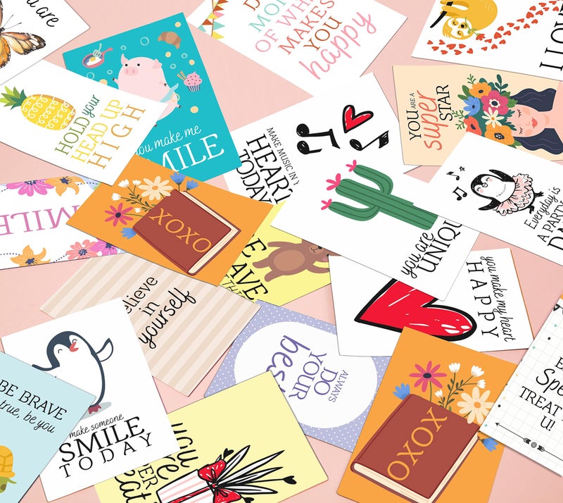 Inkdotpot 36 Cards Lunch Box Notes For Kids, Daily Inspirational Lines Happy Thoughts For Children, Students, Positive Affirmations Encouragement, Fun Lunch Notes (Motivational Theme) - Image 4