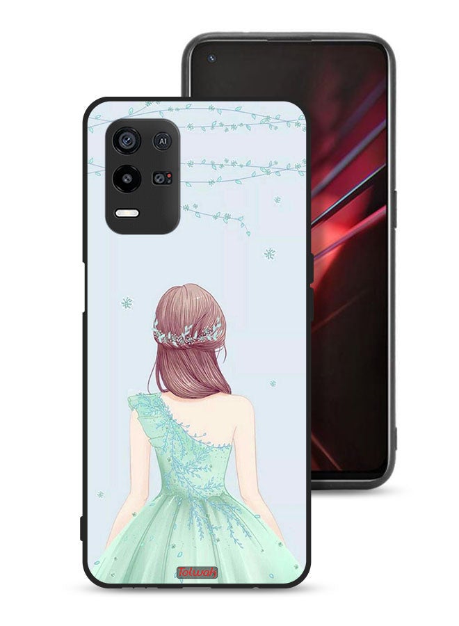 Tolwak Oppo K9x Protective Case Cover Cute Girl In Floral Dress - Image 1