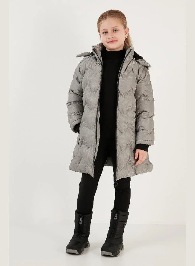 Lela Lela Plush Lined Collar Faux Fur Detachable Hooded Winter Coat Girl's COAT 5761905