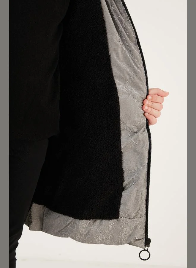 Lela Lela Plush Lined Collar Faux Fur Detachable Hooded Winter Coat Girl's COAT 5761905