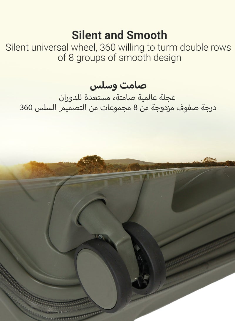 ستار لايف مجموعة الأمتعة 3 قطع PP حقيبة جانبية صلبة 360 درجة عجلات دوارة مجموعة حقائب سفر ترولي مع قفل TSA 20/24/28 بوصة - Image 3