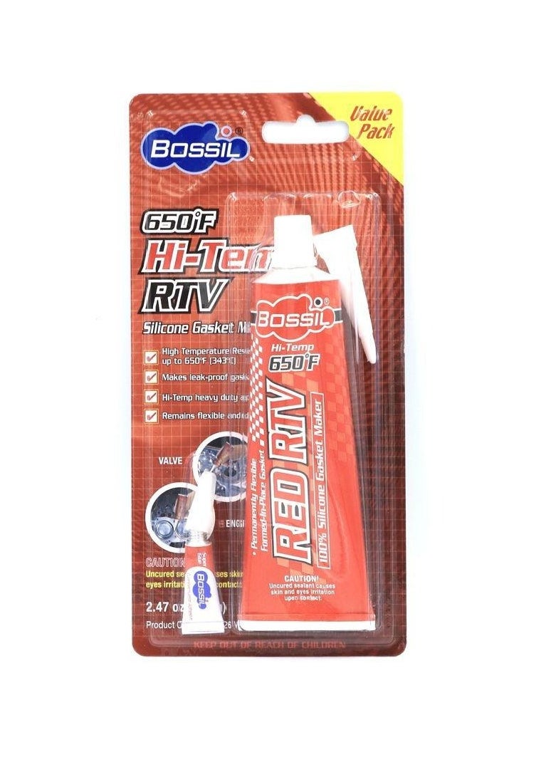 Bossil Bossil RTV Silicone Gasket Maker Red Hi-Temp BS 