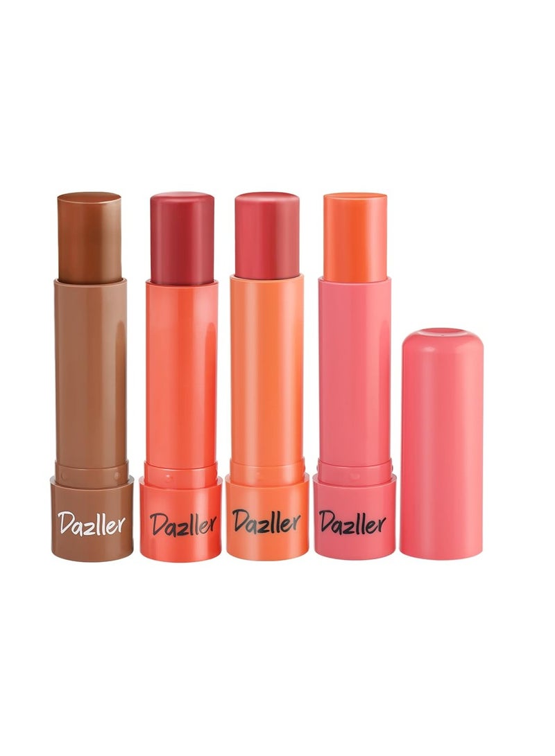Dazller Lip Bonanza Lip Balms Pack of 4 Glossy Tint Soothes Nourishes with Natural Extracts for Soft Lips - Image 1