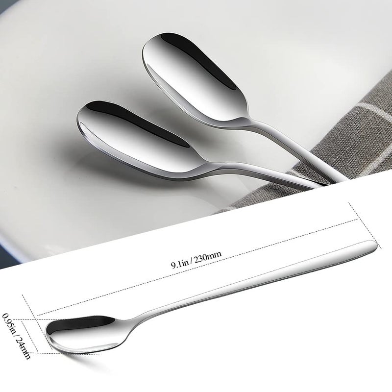 Ayfdishs Long Handle Ice Tea Spoons 9.1-Inch Tea Spoons Coffee Spoon Ice Cream Spoon Stainless Steel Long Stirring Spoons Cocktail Mixing Spoons For Cold Drink  Set Of 4 - Image 4
