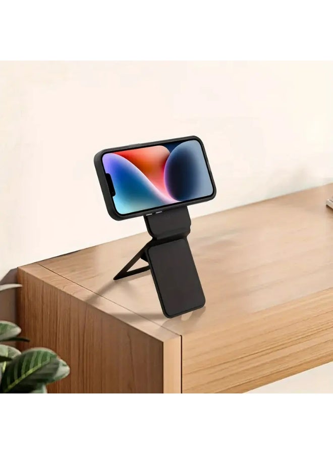 LENOK Tripod Wallet Stand, Magnetic and MagSafe-Compatible, Fold-Flat 3-in-1 Phone Stand and 1-2 Card Holder, Portrait, Landscape and Elevated Viewing (Black) - Image 3