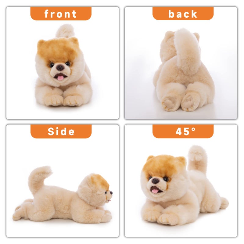 CU-MATE 16 Inch- Pomeranian Stuffed Animals Toy Dog,Plush Puppy Realistic Cute Toy Dog Present Gift for Girls Boys - Image 2