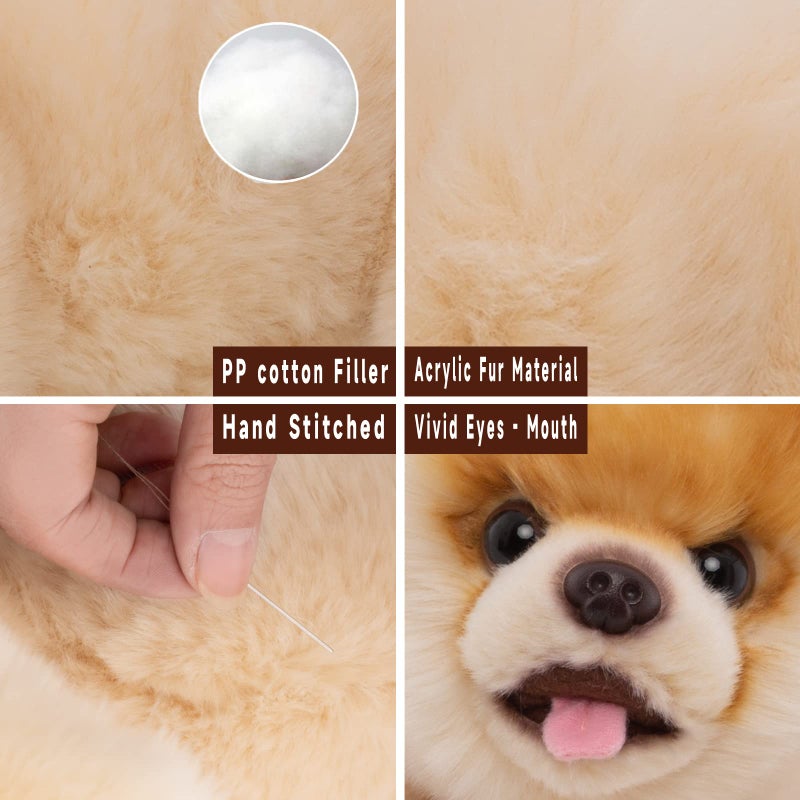 CU-MATE 16 Inch- Pomeranian Stuffed Animals Toy Dog,Plush Puppy Realistic Cute Toy Dog Present Gift for Girls Boys - Image 5