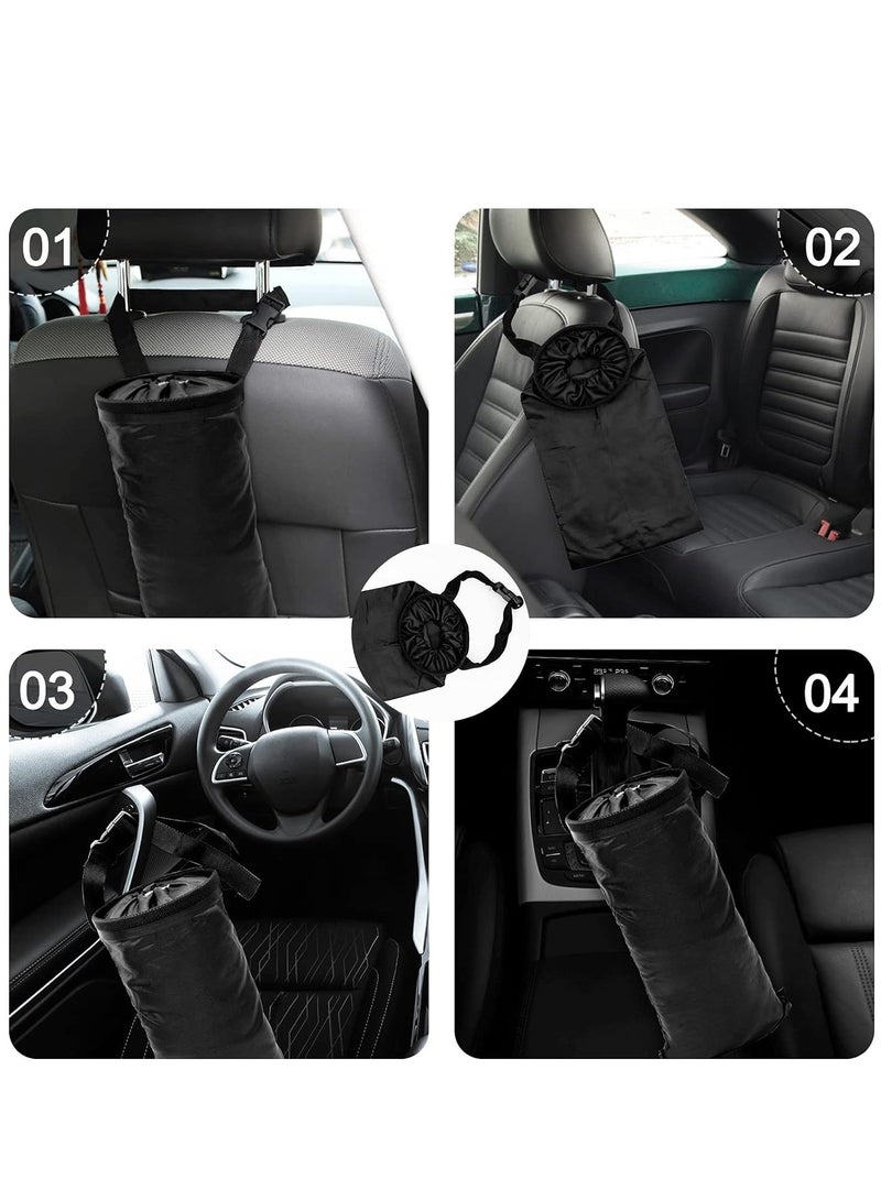 Generic 2pcs Car Trash Bag, Hanging Back Seat Car, Car Garbage Bag with Storage Pockets, Washable Eco-Friendly Car Garbage Can for Outdoor Traveling & Home Use (Black)  - Image 3