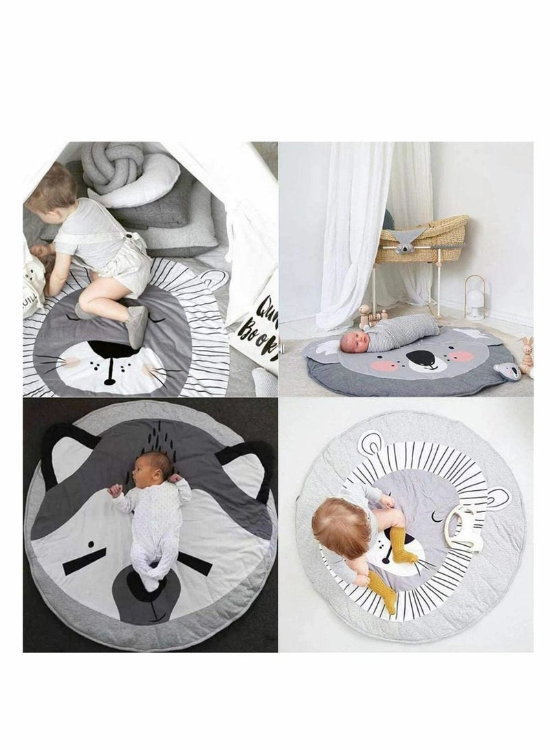 NIBEMINENT Baby Floor Play Crawling Mat Gym Nursery Activity for Toddler Children Kids Thick Double Sided Soft Playmat Mats Game Blanket Round Carpet - Image 3