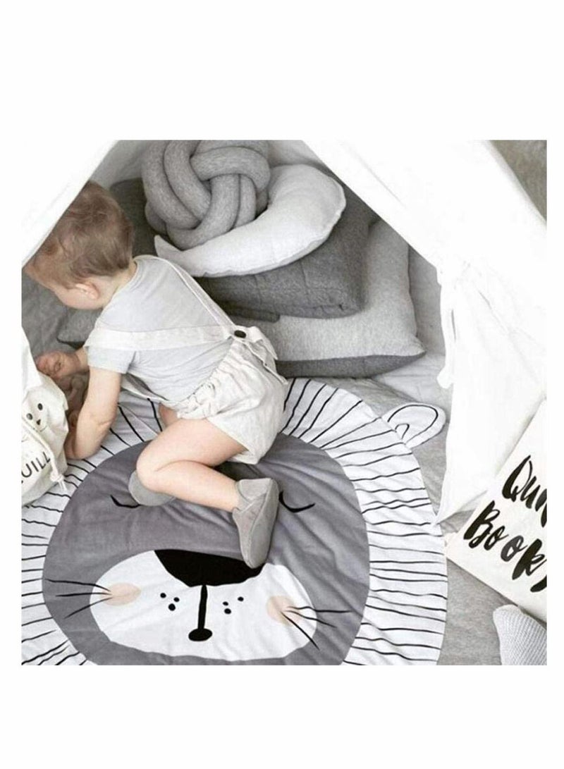 NIBEMINENT Baby Floor Play Crawling Mat Gym Nursery Activity for Toddler Children Kids Thick Double Sided Soft Playmat Mats Game Blanket Round Carpet - Image 5