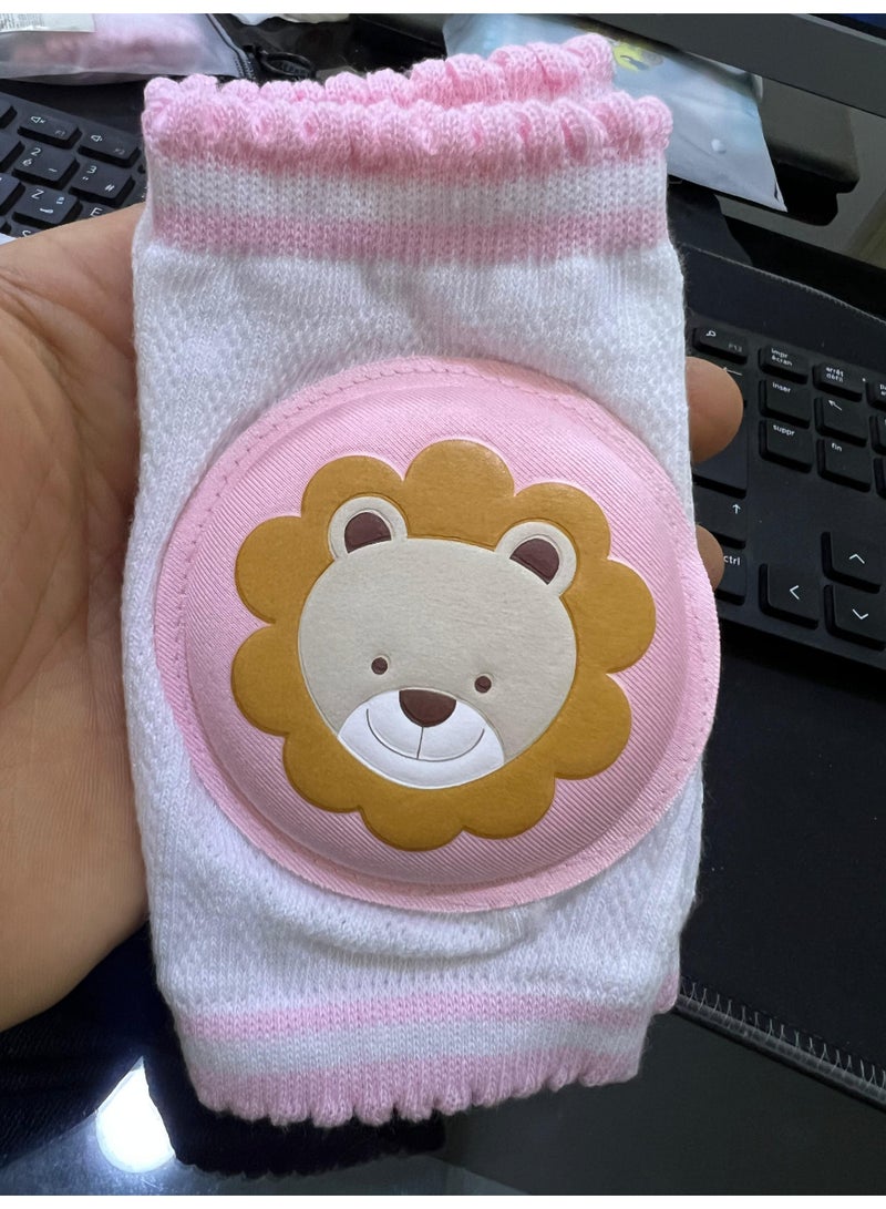 Adorable Lion Baby Crawling Knee Pads - Pink & Protective - Image 4