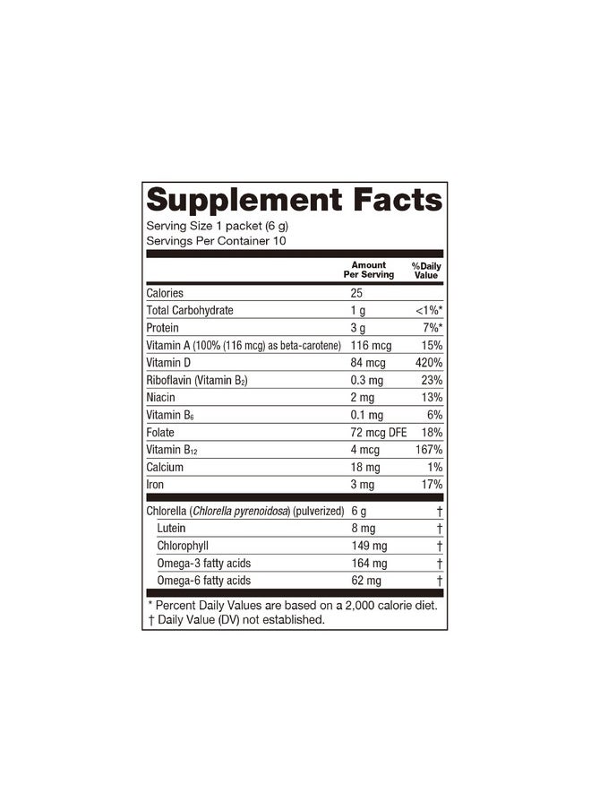 Sun Chlorella - مكمل غذائي خارق من الطحالب الخضراء المسحوقة يدعم صحة الجسم بالكامل ويعزز الدفاع المناعي وصحة الأمعاء ويعزز الطاقة الطبيعية وبروتين الكلوروفيل ب12 من نونجمو 10 حصص - Image 1