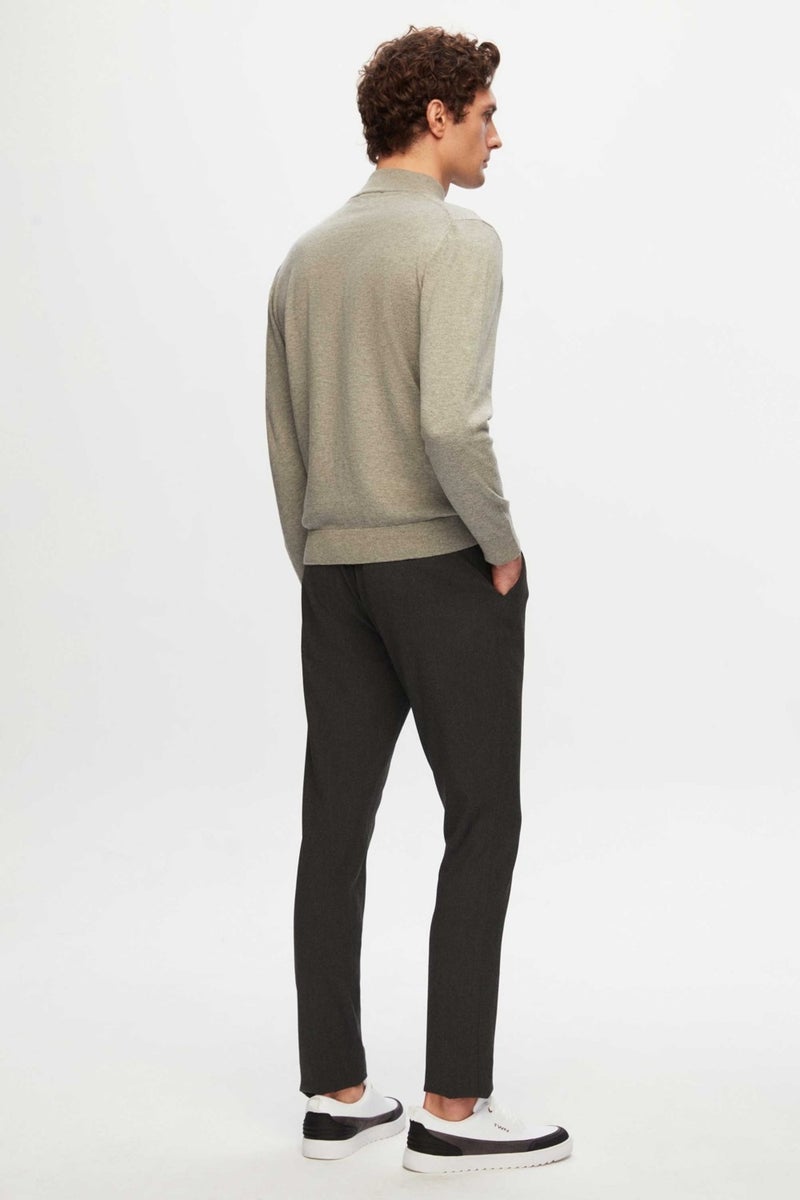 D'S DAMAT Slim Fit Anthracite Elastic Waist Laced Zippered Lycra Comfortable Jogger Pants 2HC03ORTJGR01  - Image 4