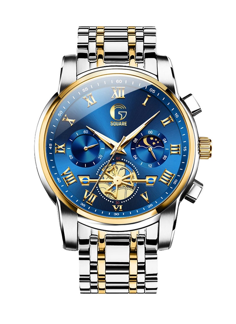 Gsquare Men's Analog Quartz Blue Dial Stainless Steel Watch-2859  - Image 1