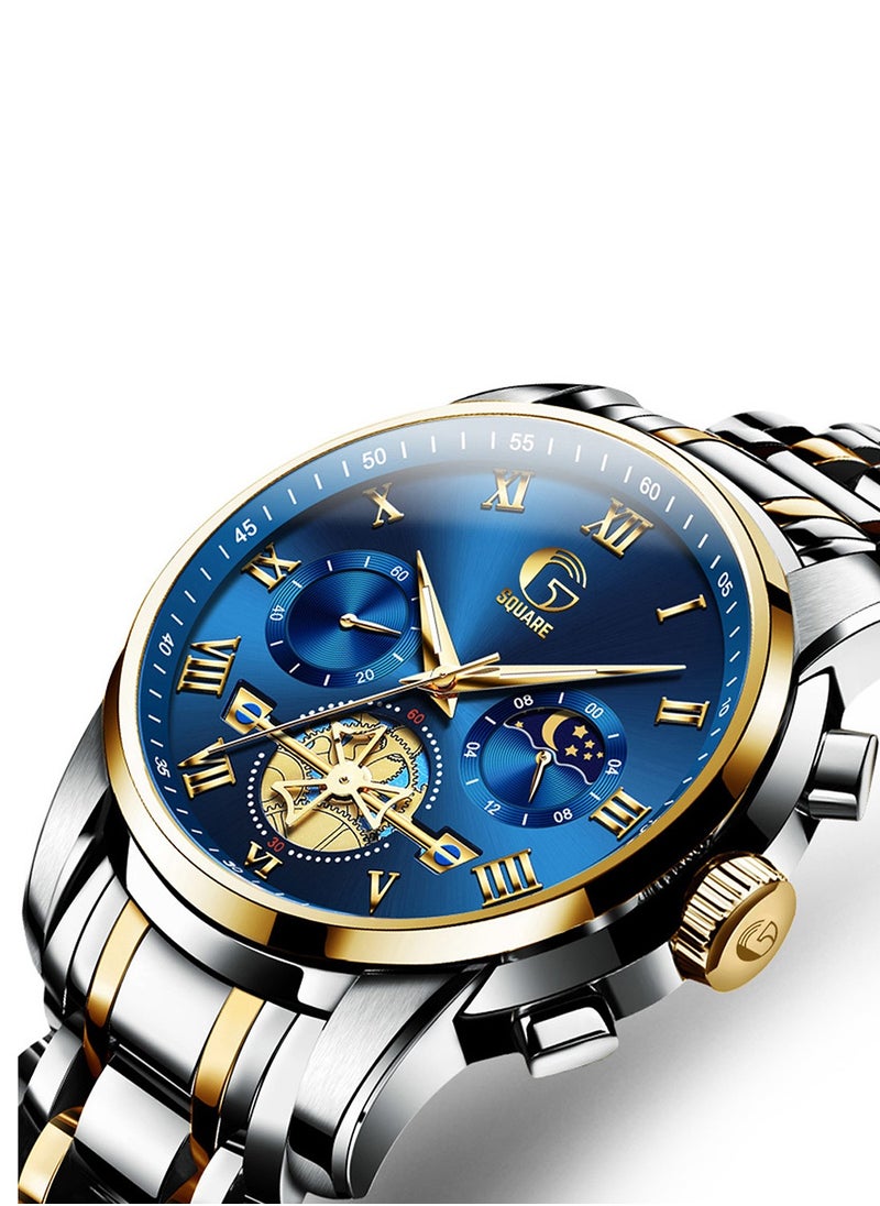 Gsquare Men's Analog Quartz Blue Dial Stainless Steel Watch-2859  - Image 2