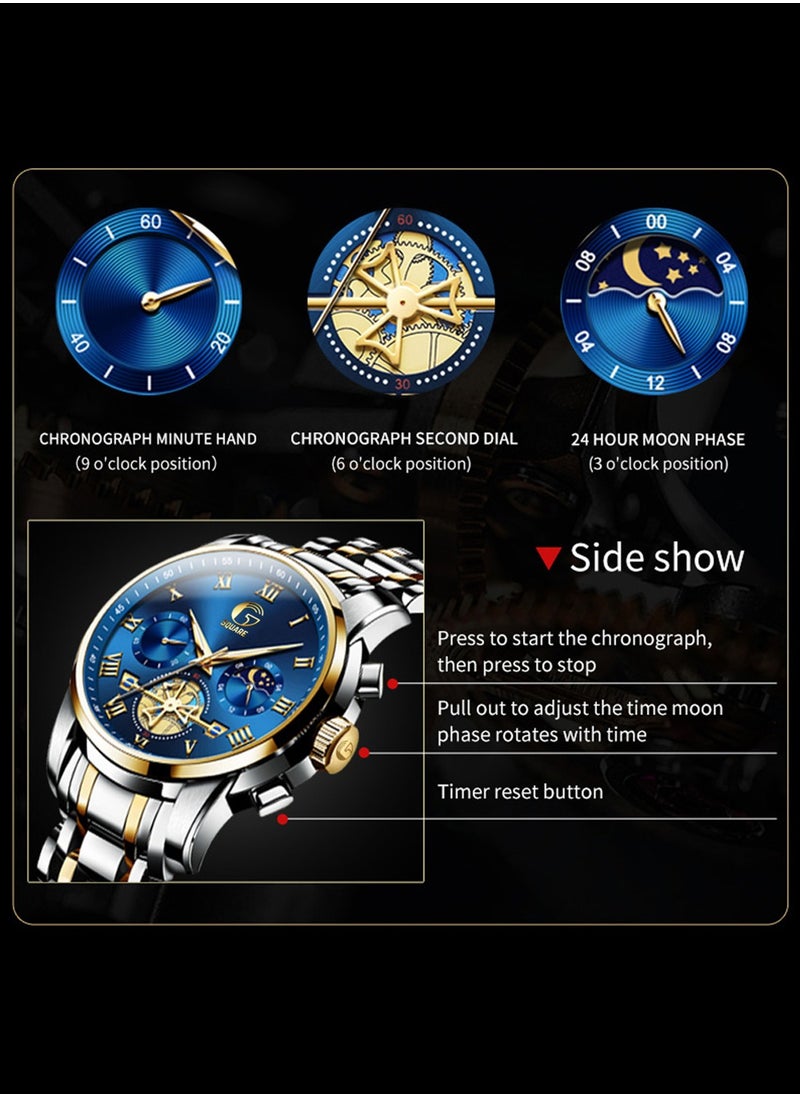 Gsquare Men's Analog Quartz Blue Dial Stainless Steel Watch-2859  - Image 5