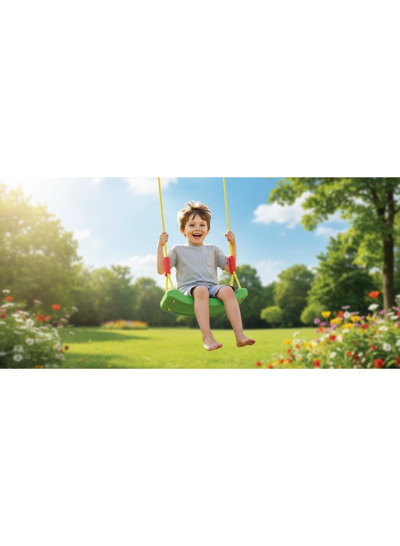 بريميم أرجوحة خارجية للأطفال – مقعد بلاستيكي قوي بحبال قابلة للتعديل للحديقة والفناء الخلفي - Image 2