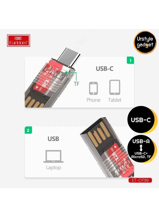 Earldom Type-C + USB Memory Card Reader – Universal Adapter for Laptop & Smartphone - Image 2
