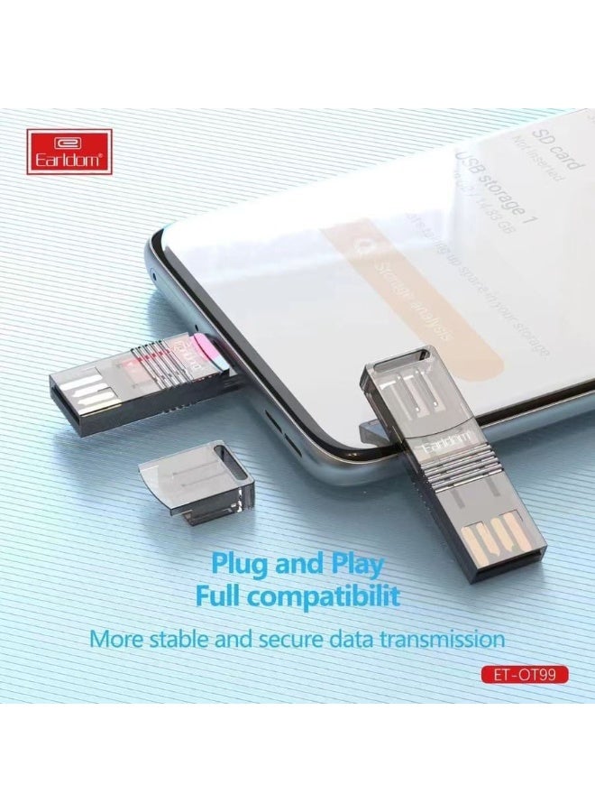 Earldom Type-C + USB Memory Card Reader – Universal Adapter for Laptop & Smartphone - Image 4