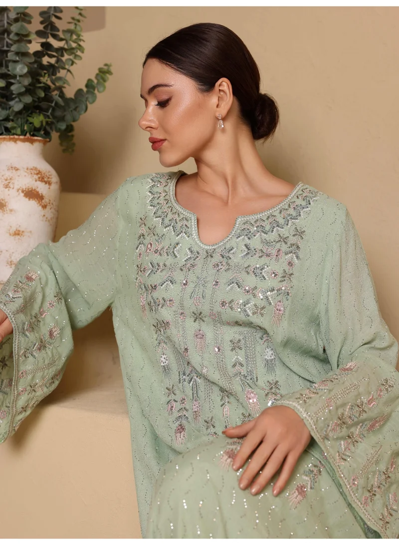 اكسا جلابية اككسا نهلة IK4030 اخضر