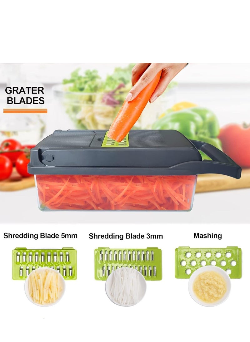 JAJEEK NEW Vegetable Chopper Pro Onion Chopper – 13-in-1 Multifunctional Food Chopper, Kitchen Slicer Dicer Cutter, 8 Blades Salad & Potato Mandoline Slicer with Container, Easy Veggie Prep Tool - Image 3