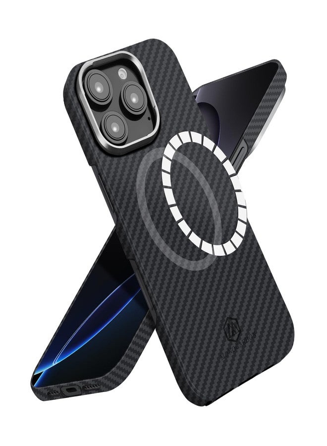 MONOCARBON Real Aramid Fiber [ULTRA SLIM] for iPhone 16 Pro MAX case cover [MagSafe Compatible] Lightweight Anti-Scratch - Matte Black - Image 1
