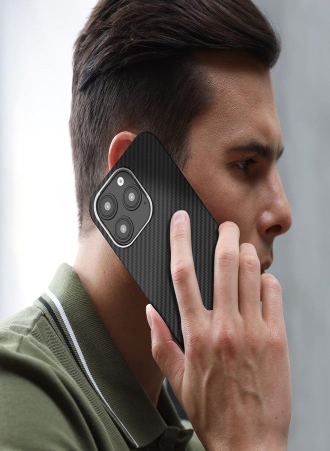 MONOCARBON Real Aramid Fiber [ULTRA SLIM] for iPhone 16 Pro MAX case cover [MagSafe Compatible] Lightweight Anti-Scratch - Matte Black - Image 2