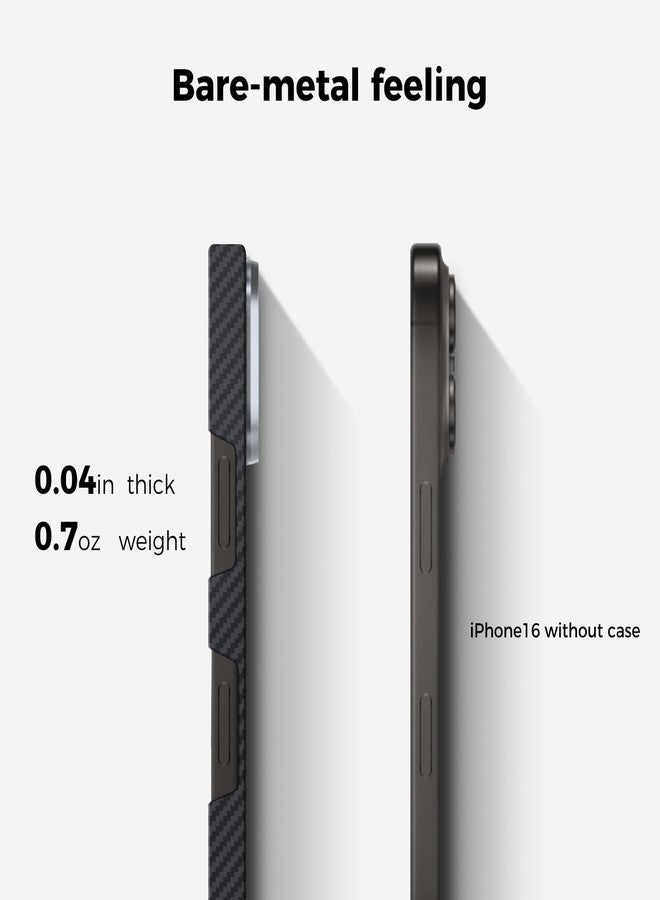MONOCARBON Real Aramid Fiber [ULTRA SLIM] for iPhone 16 Pro MAX case cover [MagSafe Compatible] Lightweight Anti-Scratch - Matte Black - Image 4