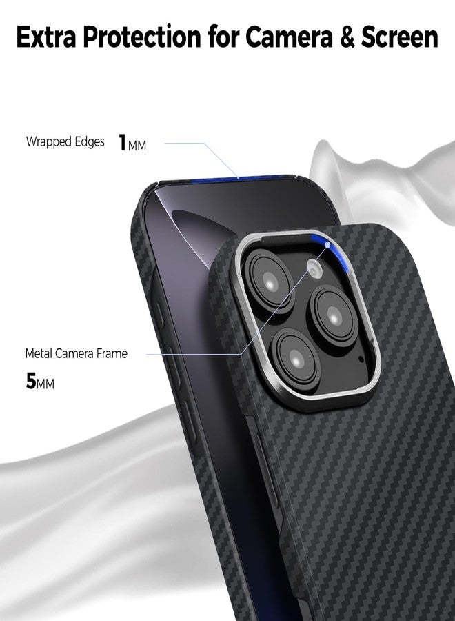 MONOCARBON Real Aramid Fiber [ULTRA SLIM] for iPhone 16 Pro MAX case cover [MagSafe Compatible] Lightweight Anti-Scratch - Matte Black - Image 5