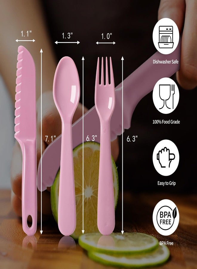 ChaLeeMoo 16Pcs Kids Plastic Utensils Kids Forks and Spoons Set, Multicolor Toddler Utensils, Reusable Kids Silverware Cutlery Set, Ideal for School Lunch Box, Camping, Travel, Party Favors BPA Free - Image 3