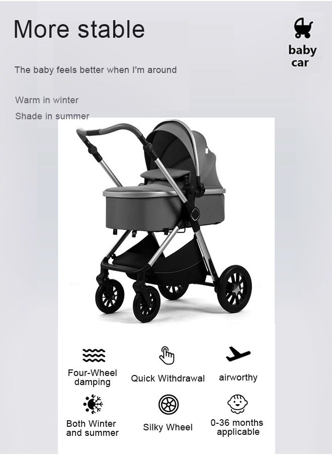 3-in-1 Convertible Baby Stroller with Bassinet Mode - Foldable Infant Stroller to Explore More as a Family - Toddler Stroller with Reversible Stroller Seat - pzsku/Z72E09DCAEB553CF004C8Z/45/_/1726211910/c1b2b971-42e2-4609-a9a6-4188ef69455a