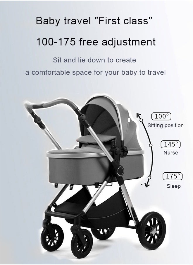 Kidilo 3-in-1 Convertible Baby Stroller with Bassinet Mode - Foldable Infant Stroller to Explore More as a Family - Toddler Stroller with Reversible Stroller Seat  - Image 5