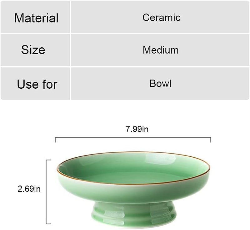 Kelendle Ceramic Footed Bowl Round Pedestal Bowl Decorative Fruit Dish Holder Dessert Display Stand for Kitchen Counter Centerpiece Table Decor Serving Fruit Tray - Image 4