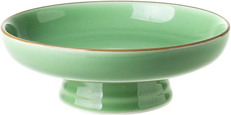 Kelendle Ceramic Footed Bowl Round Pedestal Bowl Decorative Fruit Dish Holder Dessert Display Stand for Kitchen Counter Centerpiece Table Decor Serving Fruit Tray - Image 1