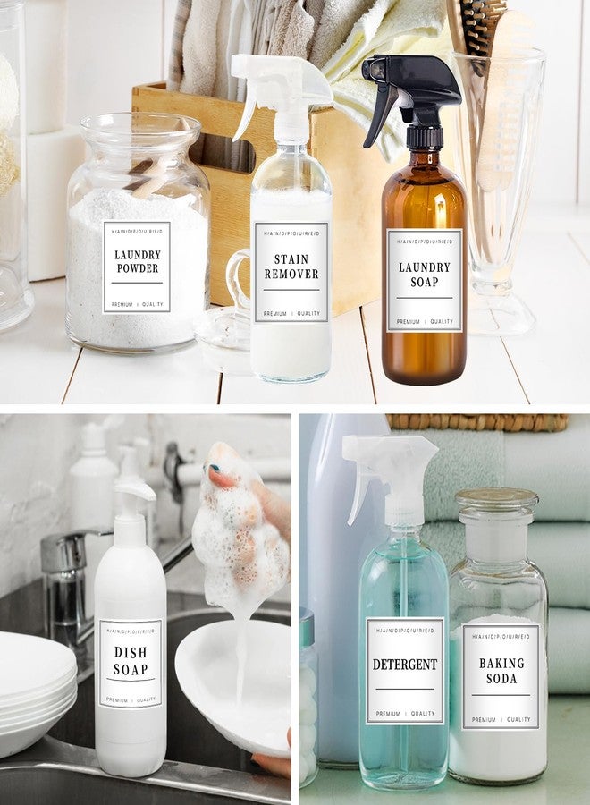 TESWEY 36PCS Laundry Room Labels Set, Waterproof Laundry Labels for Jars Containers, Minimalist PVC Label Stickers for Laundry Room Organization, with DIY Blank Labels（White） - Image 5