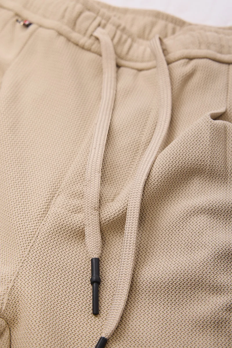 SNITCH Beige Mid Rise Slim Fit Trousers