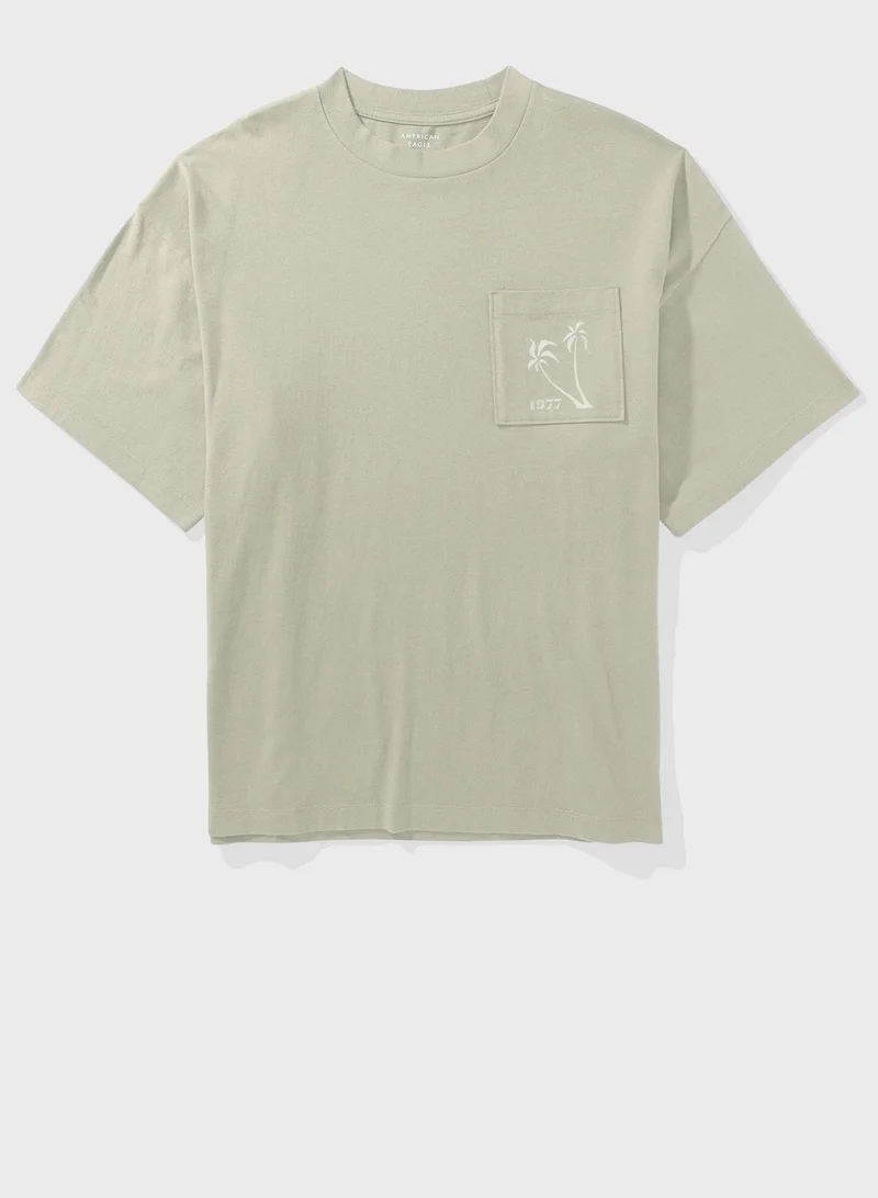 American Eagle Crew Neck Graphic T- Shirt
