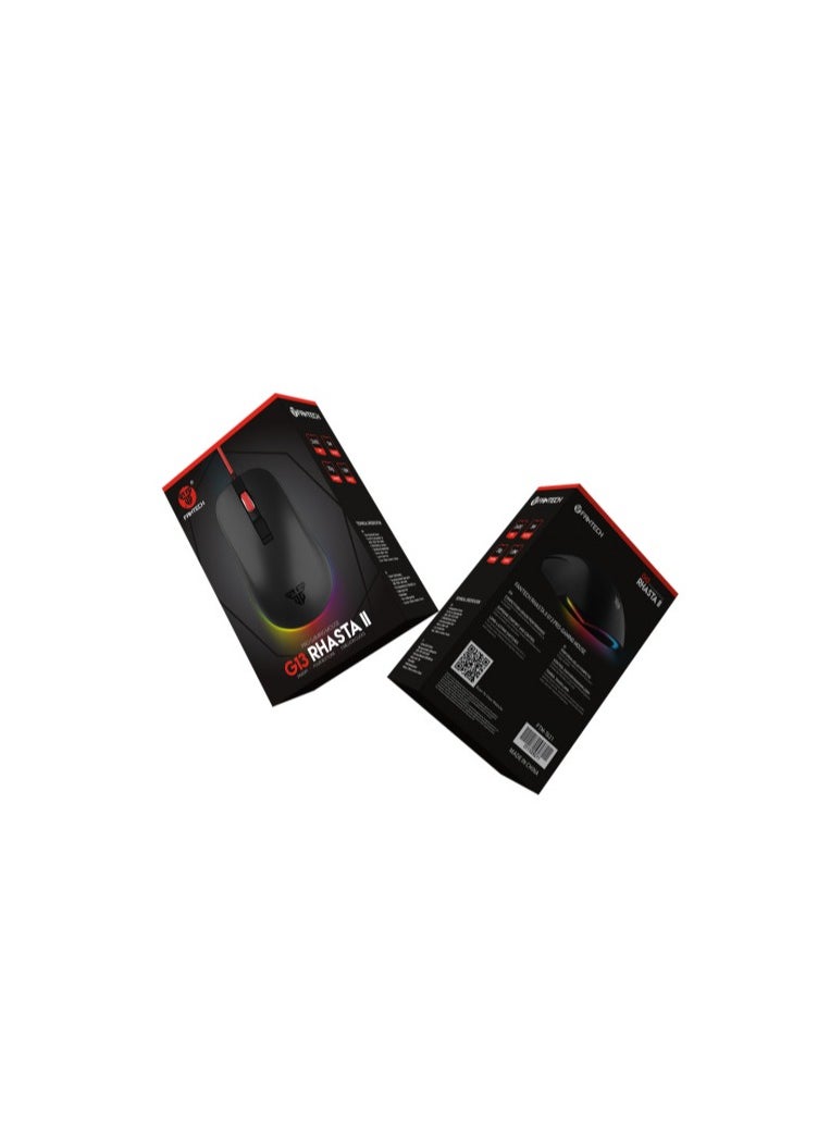 FANTECH FANTECH Rhasta ll G13 RGB Mouse, Nylon Braided USB Cable with Optical Gaming Sensor, 2400 Dpi, 125Hz Polling Rate, 5 million Lifetime Clicks, Office and Gaming Mouse for PC or Laptop  - Image 4