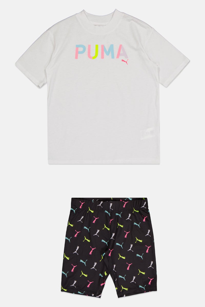 PUMA Kids Boy 2 Pieces Brand Logo Top And Shorts Set, Multicolor - Image 2