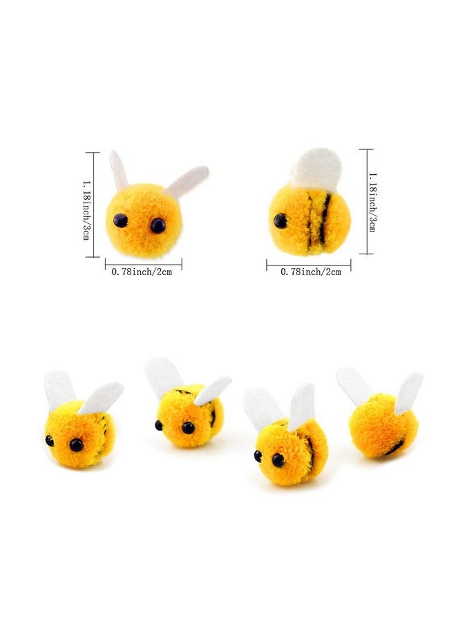 SaktopDeco 28 PCS Felt Bees Wool Felt for Crafts Mini Bee Plush Decor for Bee Gender Reveal Decorations Clothing Hat Gift DIY Crafts - Image 2