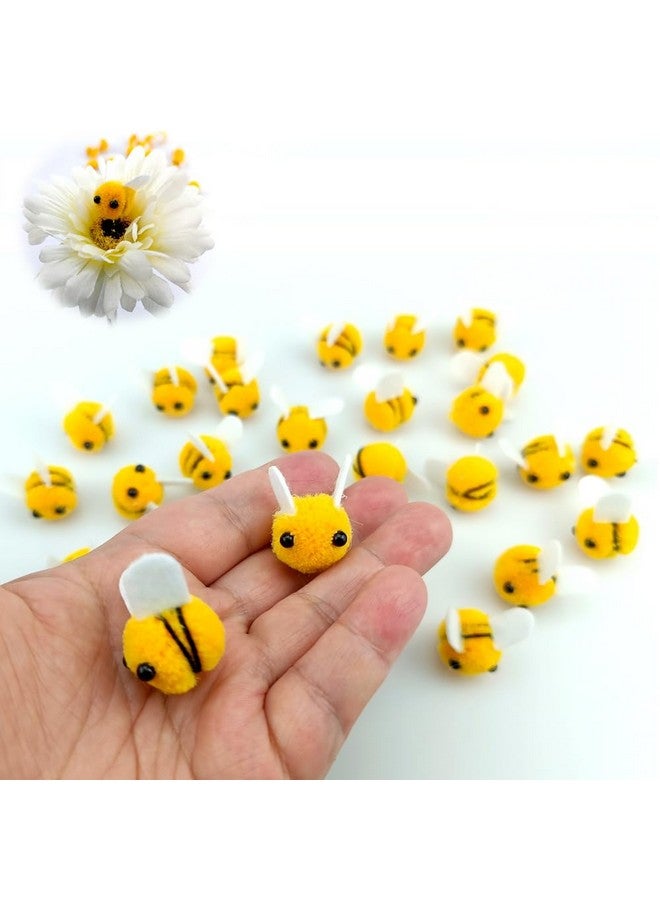 SaktopDeco 28 PCS Felt Bees Wool Felt for Crafts Mini Bee Plush Decor for Bee Gender Reveal Decorations Clothing Hat Gift DIY Crafts - Image 3