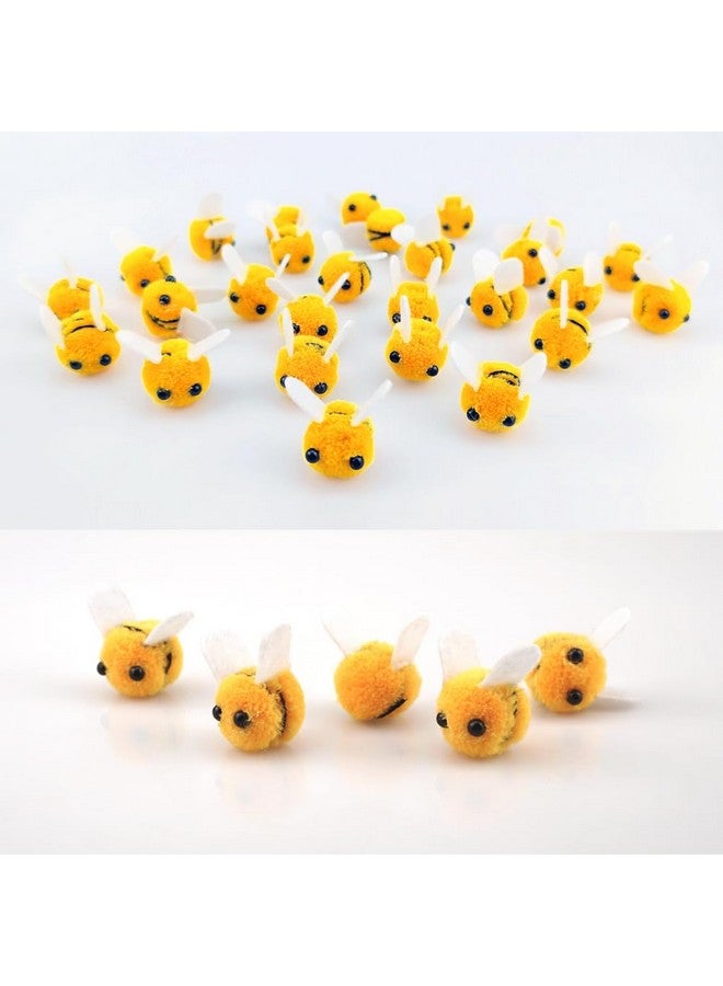 SaktopDeco 28 PCS Felt Bees Wool Felt for Crafts Mini Bee Plush Decor for Bee Gender Reveal Decorations Clothing Hat Gift DIY Crafts - Image 5